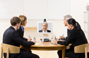 people at the meeting doing video interpreting