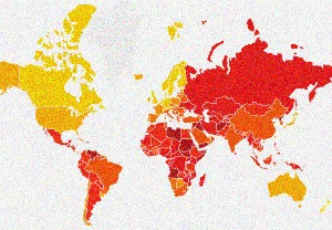 Global Corruption - Transparency International Corruption Index Map